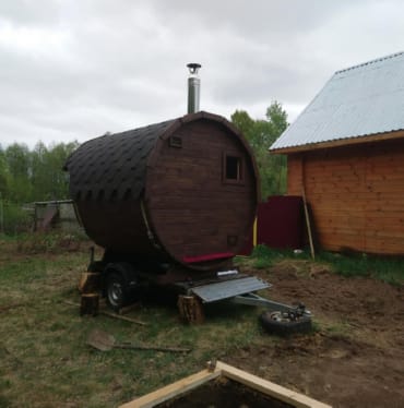 Монтаж бани-бочки №413 от 23.04.2021 в мирном
